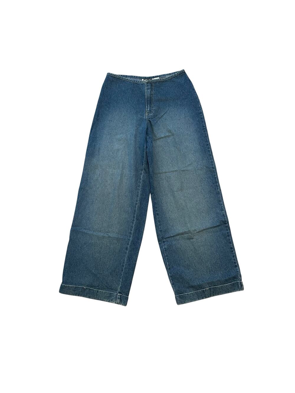Vintage Xhilaration Y2K Waistless Pocketless Wide Leg Light Wash Jean Size 9